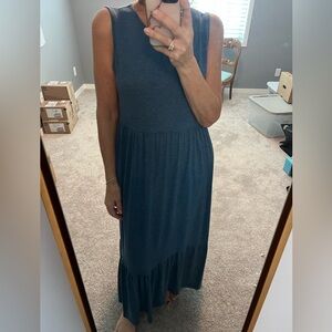 Sleeveless Blue Maxi Dress